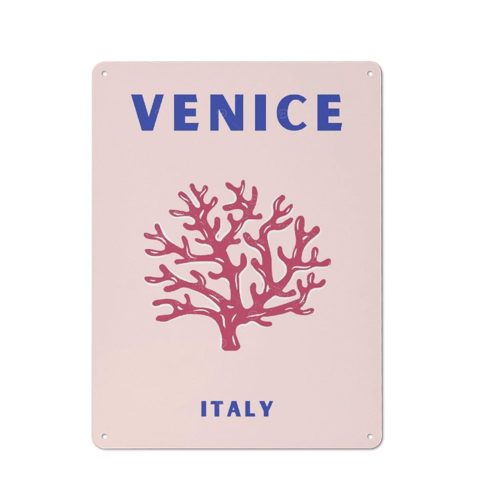 Junmoney Style-15 Tin Wall Plaque 40X30cm With Venice Italy Travel (3) For Workshop Wall, Housewarming Wall Decor For People Furnishing Workshop