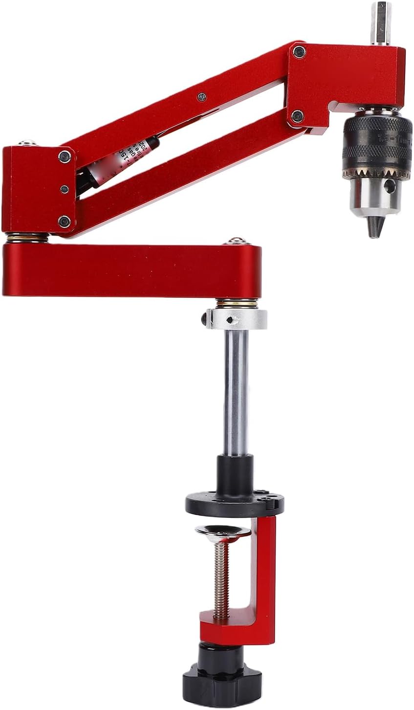 Adjustable Aluminum Alloy Tapping Arm for Precise Workpiece Alignment in Small Spaces for Workshop Red