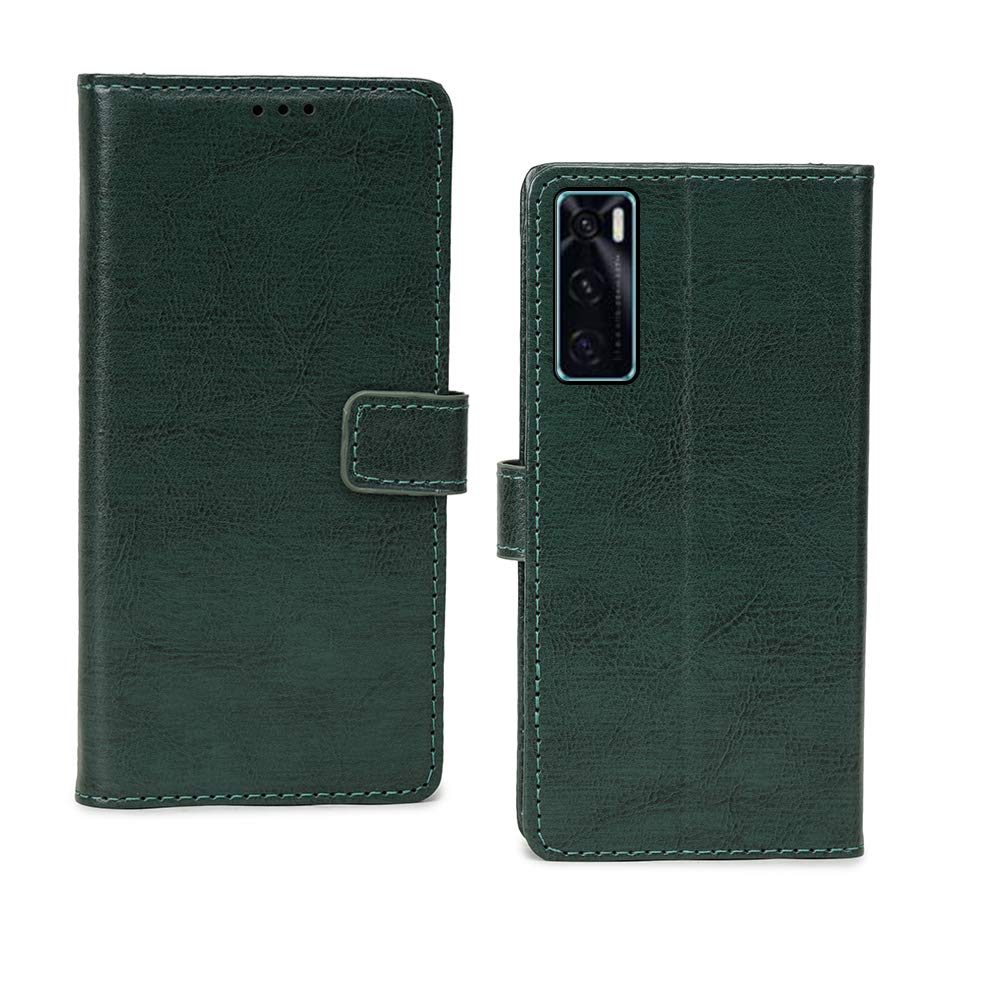 Inktree Vivo V20 SE Flip Case | Premium Leather Finish | with Card Pockets | Wallet Stand |Complete Protection Flip Cover for Vivo V20 SE - Vintage Green (B08RZF2D9P) Amazon Price History, Amazon Price Tracker