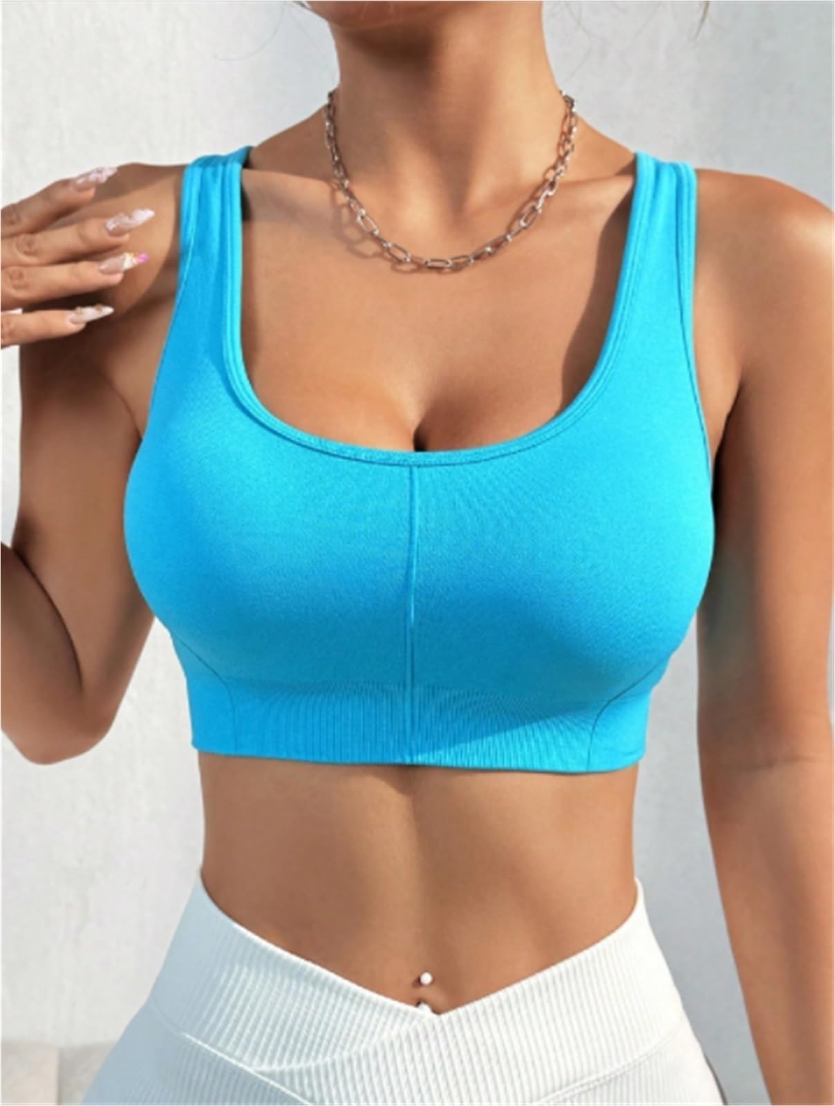 Sujetador Deportivo Sujetador Deportivo con Espalda Cruzada For Mujer, De Yoga Soporte Medio Copas Extraíbles Mujer(Large)