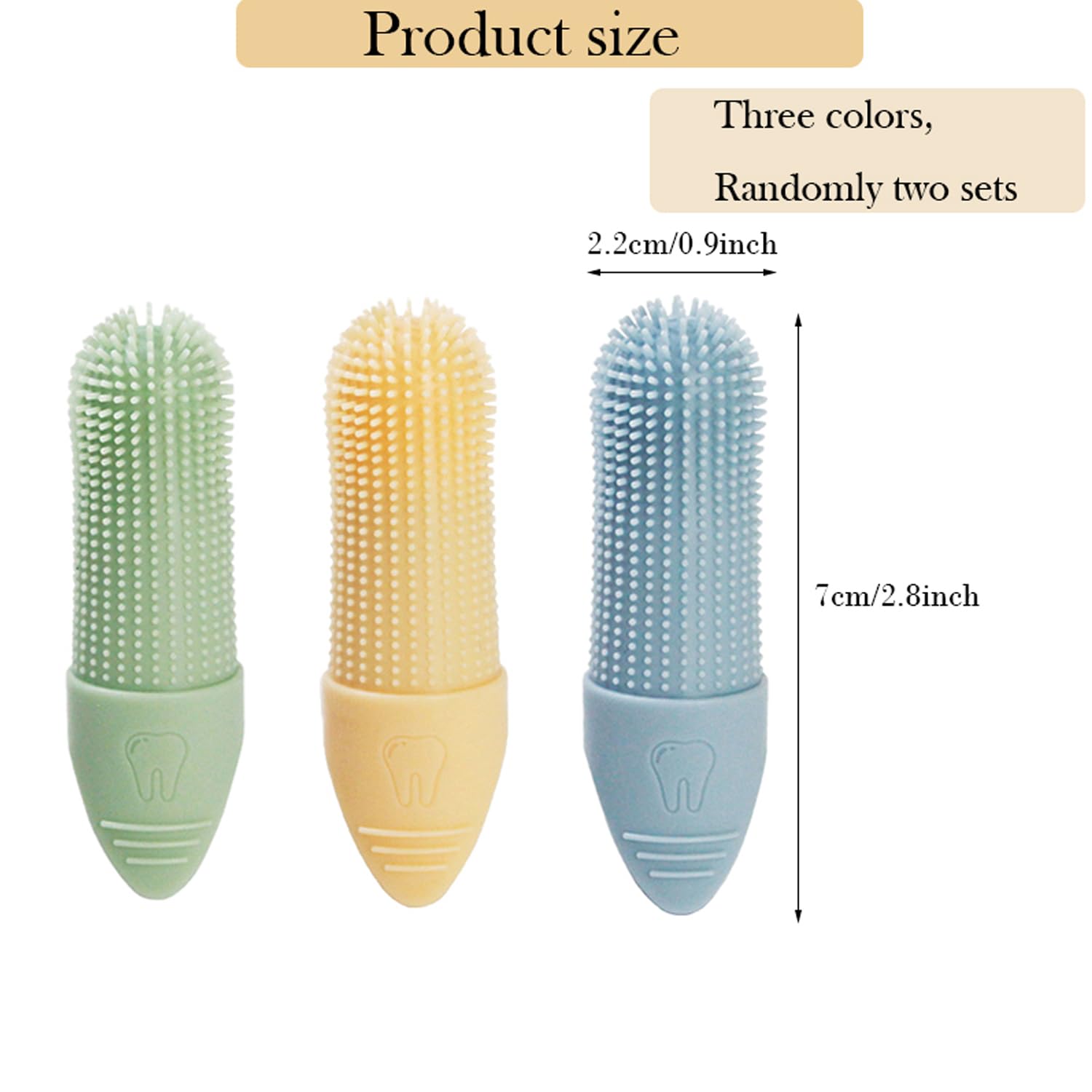 2 Pcs Dog & Cat Toothbrush, Dog Cats Finger Toothbrush, Dogs Cats Teeth Cleaning Dental Care, Mixed Color*2, 1 count (Pack of 2) - Image 3