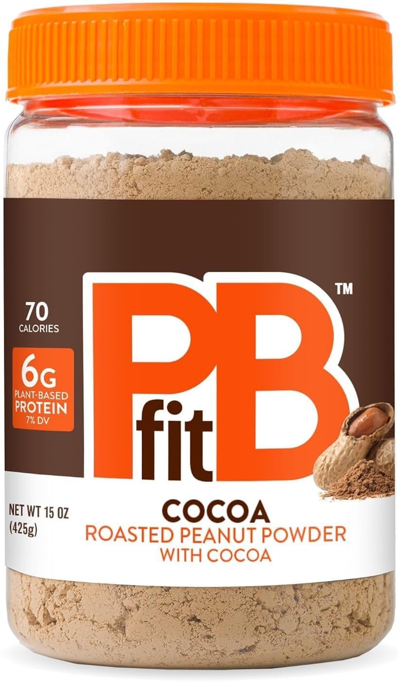 PBfit All-Natural Chocolate Peanut Butter Powder 15 Ounce, Chocolate and Peanut Butter Powder from Real Roasted Pressed Peanuts and Cocoa, Low in Fat High in Protein, Natural Ingredients