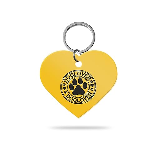 MACOS Engraved Personalised Heart Pet Tag for Dogs and Cats [Gold]