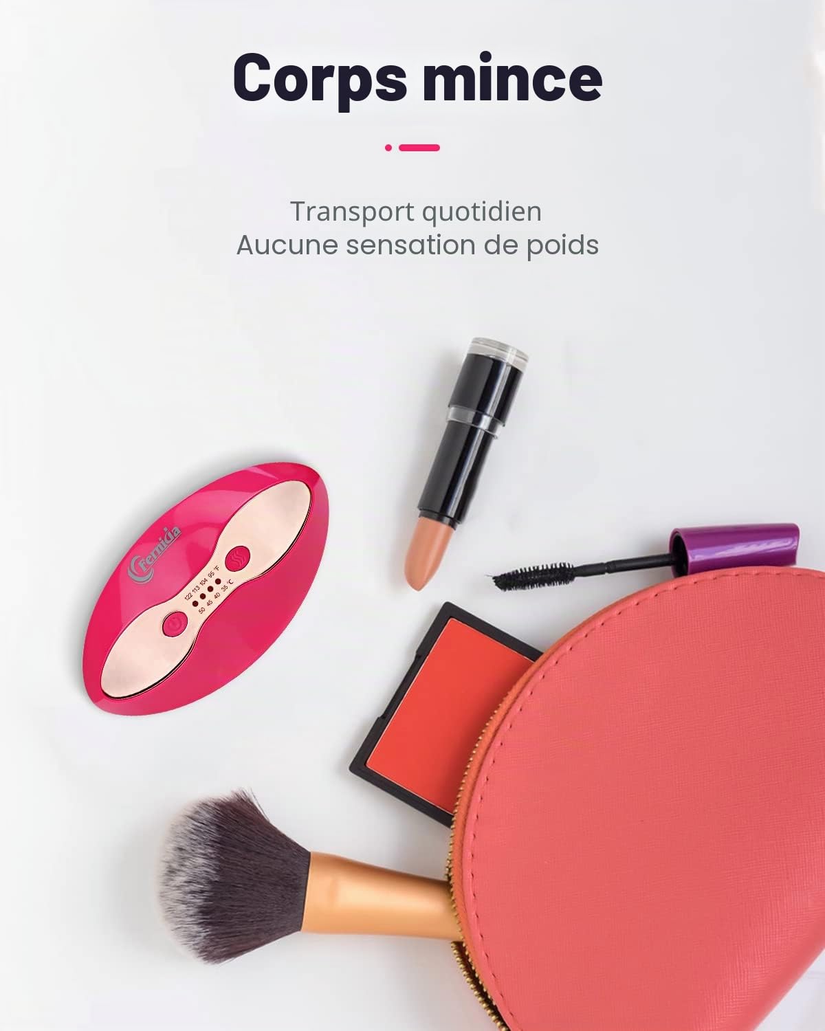 FERNIDA Appareil pour les Lèvres et les Yeux à Lumière Rouge, 4 Niveaux de Chauffage, Réduction des Rides et des Cernes, Rouge