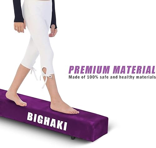 Miniatura 6 de Bighaki808 - Viga de gimnasia plegable de 8 pies, equipo de gimnasia de suelo para gimnasia, niños y adultos, base de goma antideslizante, haz de