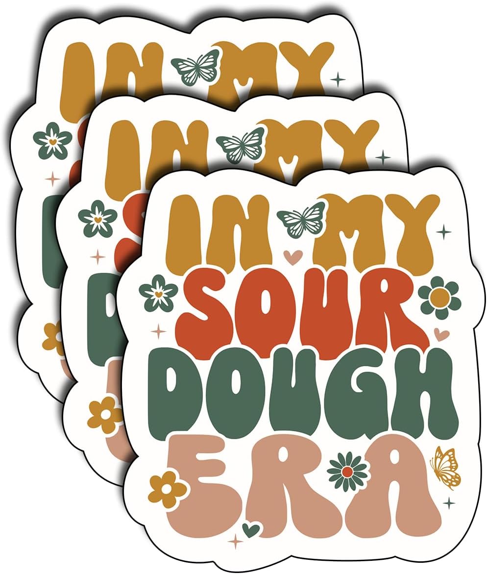 (3 PCS) in My Sourdough Era Sticker Gifts for Mama Mom Grandma Nana Gigi Mum from Daughter Son Sticker Decorate Books Laptop Water Bottles Kindles Decals Waterproof Vinyl Stickers Size 3"x2.5" Inch