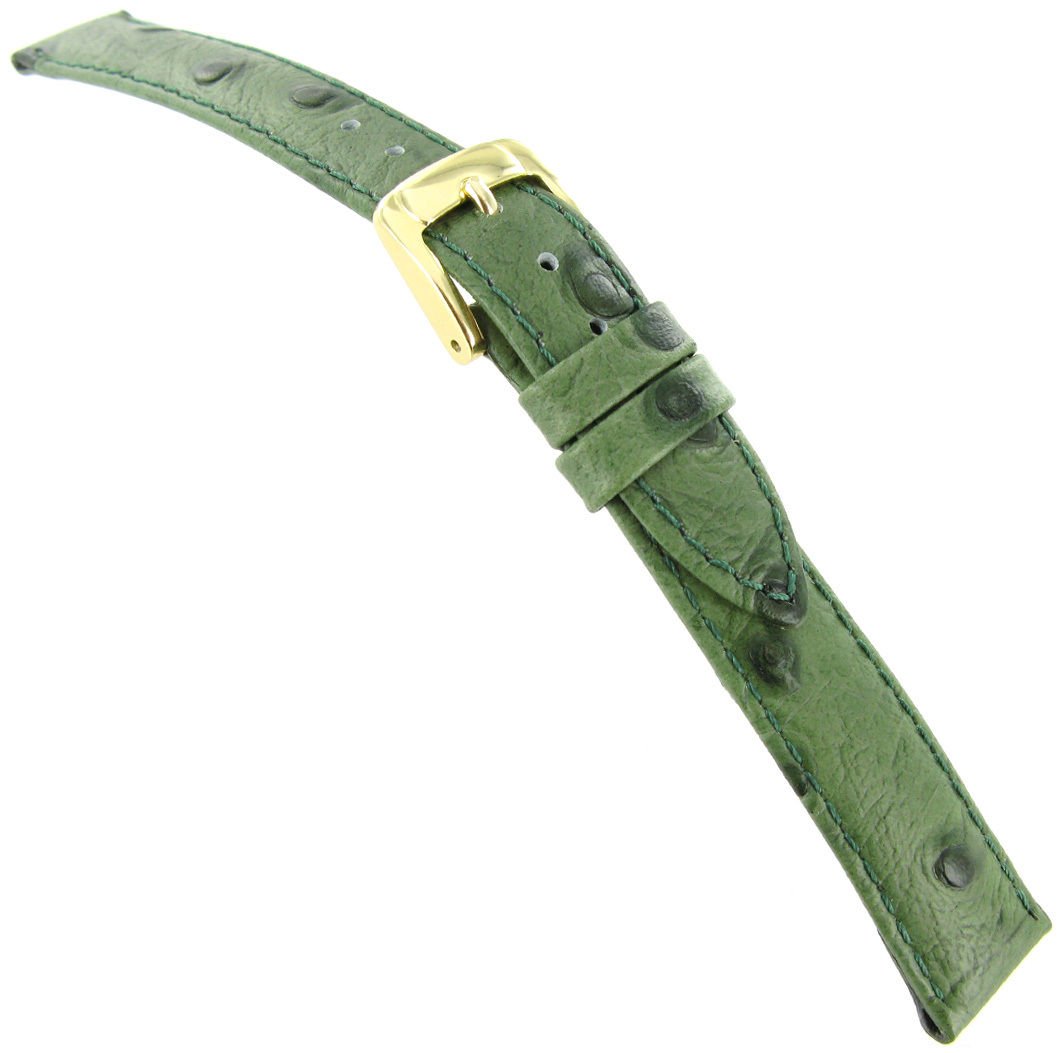 Speidel 14mm Green Padded Ostrich Grain Band