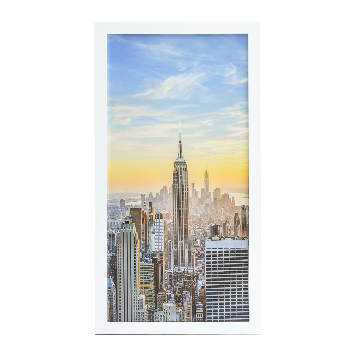 Frame Amo White 12x24 Picture or Poster Frame, 1 inch Wide Border, Smooth Finish, Acrylic Front