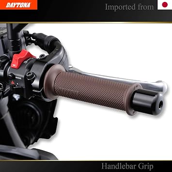 DAYTONA Universal 7/8 Motorcycle Handlebar Grips for Premium Comfort Rides (Standard) (Brown)