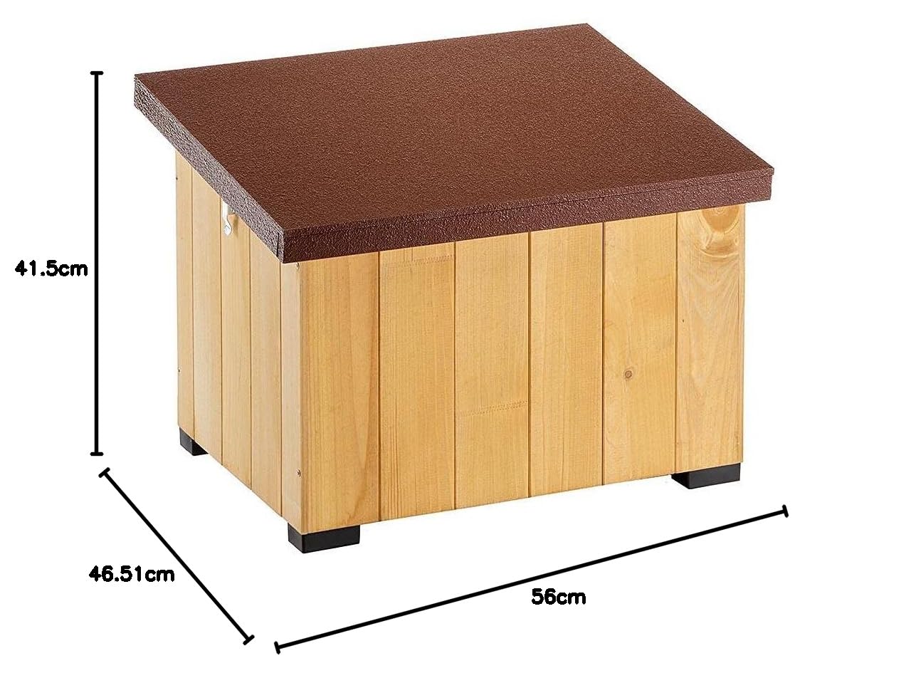 Ferplast Hundehütte kleine Hunde BAITA 50 aus FSC-Holz, Hundehaus Outdoor Wetterfest, Isolierende Kunststofffüße, Tür mit Bissschutzkante aus Aluminium, 56 x 46,5 x h 41,5 cm. | Das perfekte Zuhause für Ihren Hund! Schützt vor Regen, Sonne und Kälte. Leic