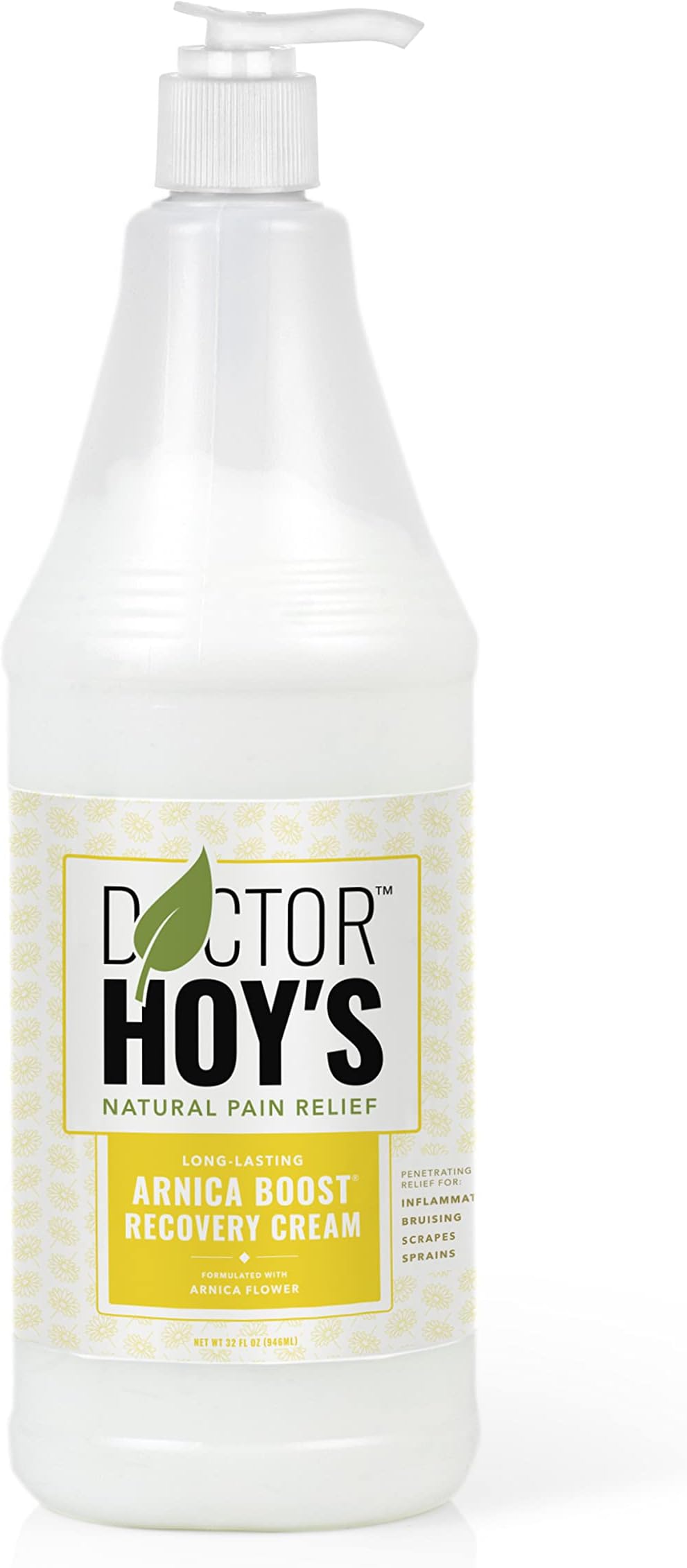 DOCTOR HOY'S Natural Arnica Boost Recovery Cream, Bruise and Muscle Pain Relief Cream, Topical Homeopathic Formula with Arnica Montana for Rapid Bruise Relief (32 Fl Oz)
