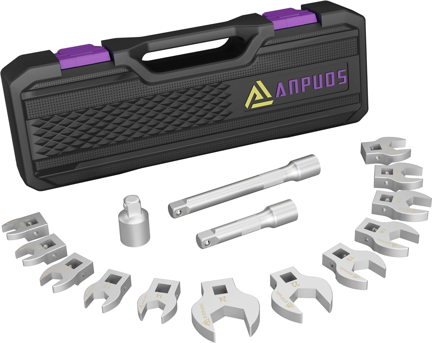 Set 15 Chiavi A Piede Di Porco TOOSOAR 8-24 Mm – Con Cassetta Portaattrezzi, In Acciaio 45, Per Veicoli E Officina