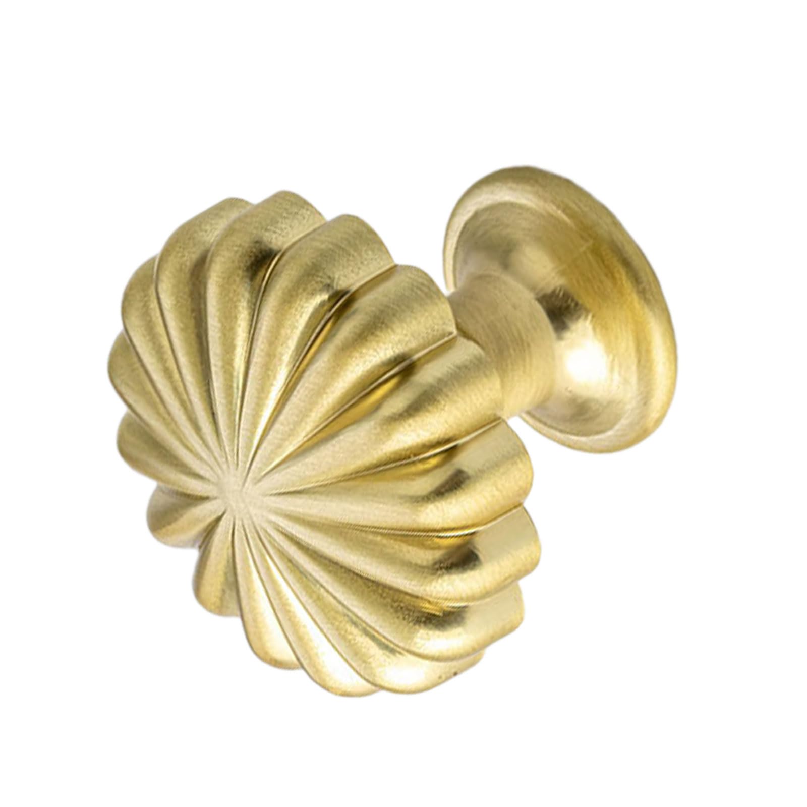 Nvoqilin Copper Brushed Singl Knob Zincs Alloy Cabinet Drawer Handle Cupboard Pulls Pumpkin Pattern Furniture Decoration Furniture Handles And Knob For Dressers Modern