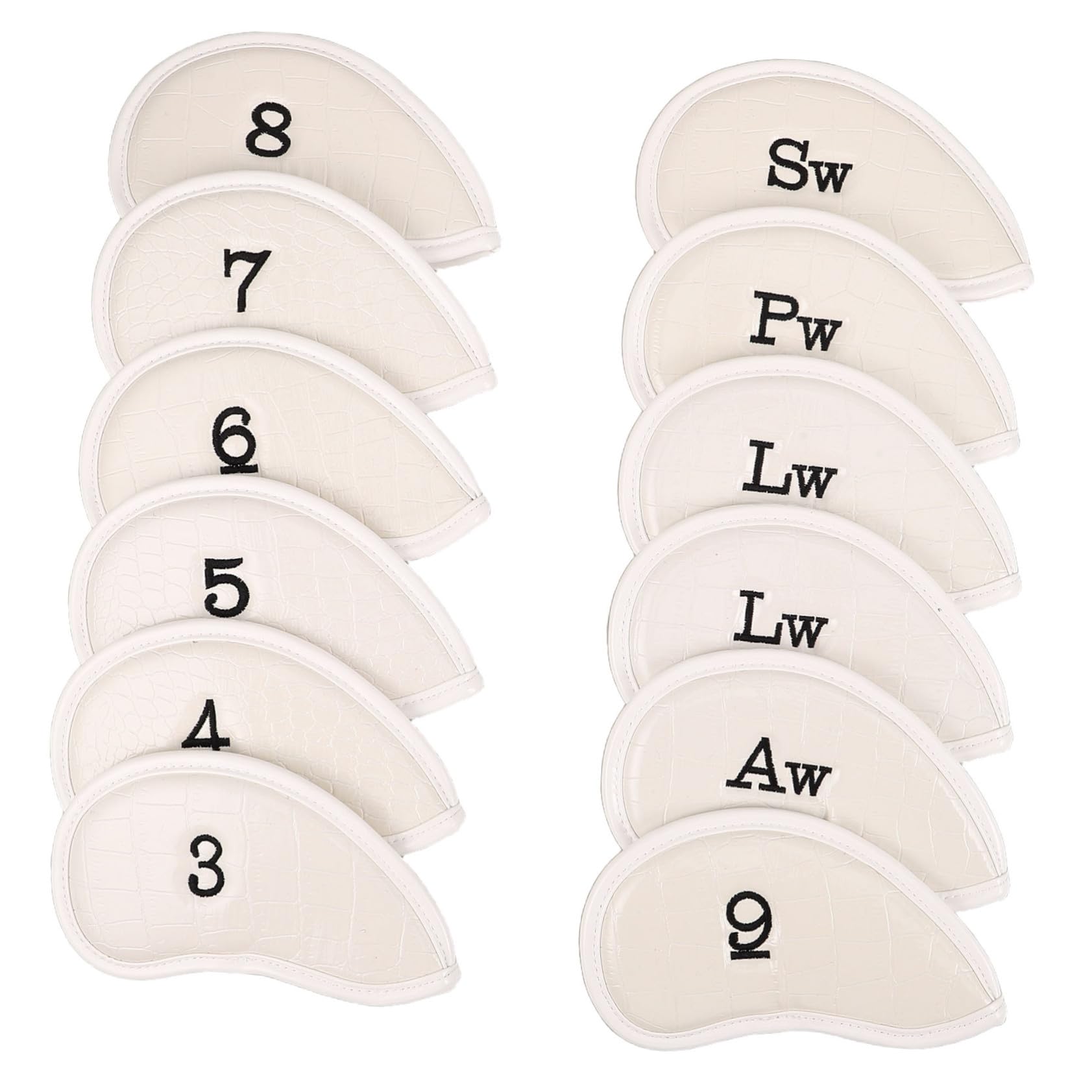 12 Piezas Fundas de Golf para Palos de Protectores de PVC con Textura de Cocodrilo Cubiertas para Driver Fairway y Putter Seguro y Resistencia al Desgaste