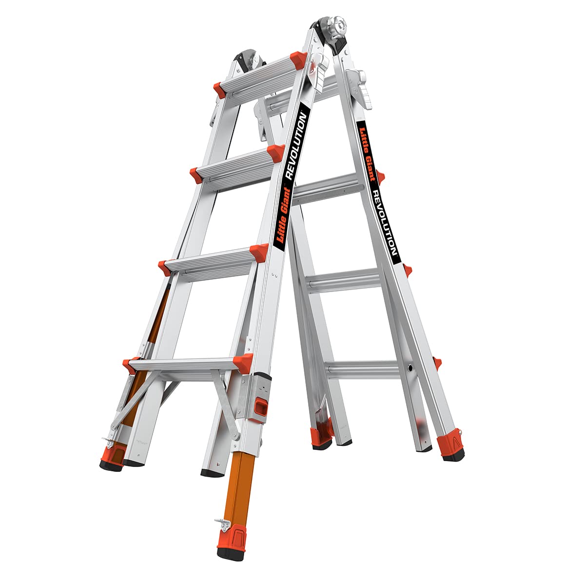 Revolution 2.0, Modell 17 - ANSI Typ IA - 300LB Nominal, Aluminium Klappleiter mit Tip & Glide Räder und Ratsche Levelers