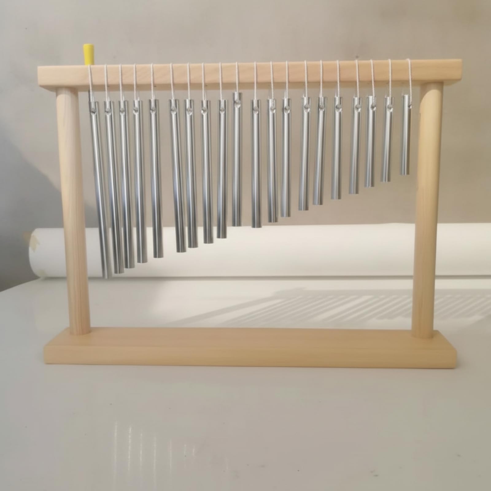 Qianly Carillón Tubular 20 Tonos Campanas Tubulares Tocable a Mano Instrumento Musical, Dorado