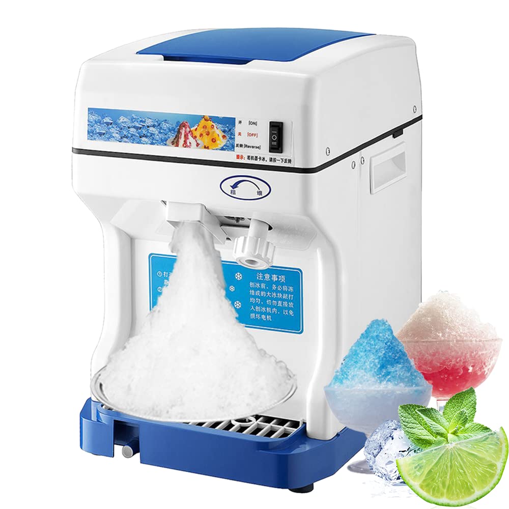 Tritaghiaccio Elettrico,Tritaghiaccio Da 250 W,Tritaghiaccio Automatico Per Macchina Per Il Ghiaccio Rasato Commerciale, Capacità Di Rasatura Del Ghiaccio 120 Kg/H,Per La Casa, Il Bar E Il Negozio