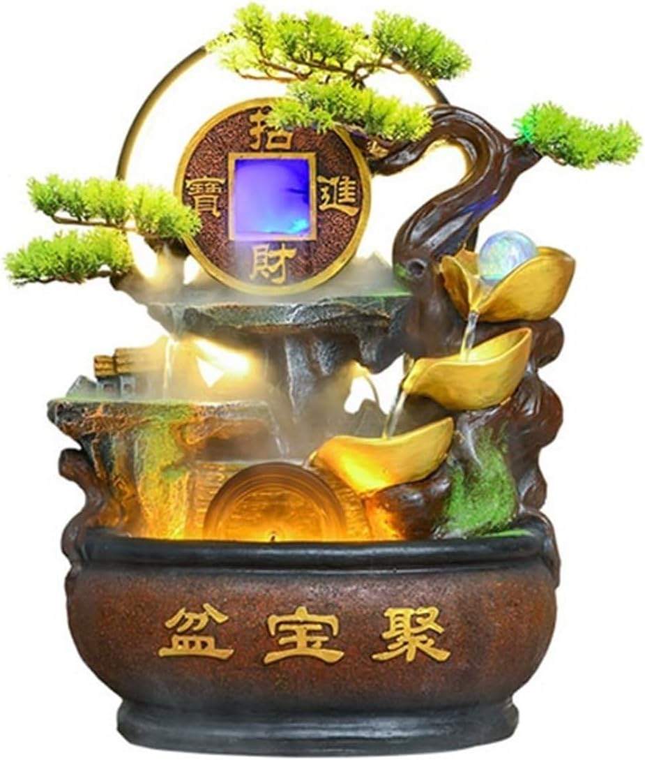 カスケード噴水 ロックガーデン噴水デスクトップ噴水循環水装飾寝室オフィス