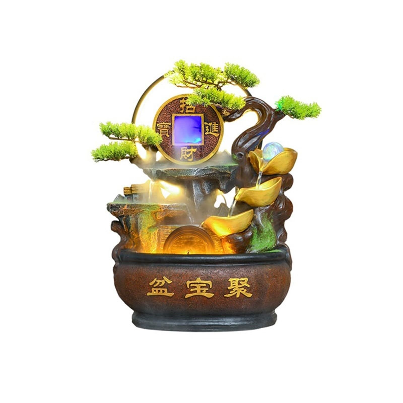 Water Feature Rockery Fountain Desktop Circulating Water Decoration for Bedroom Office Indoor Fountains