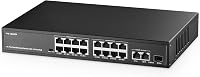 Binardat 19 portos POE switch 16x POE+ 100Mbps 2 Gigabit uplink fém ház - 16x100M PoE+2x1G+1xSFP Unmanaged 1
