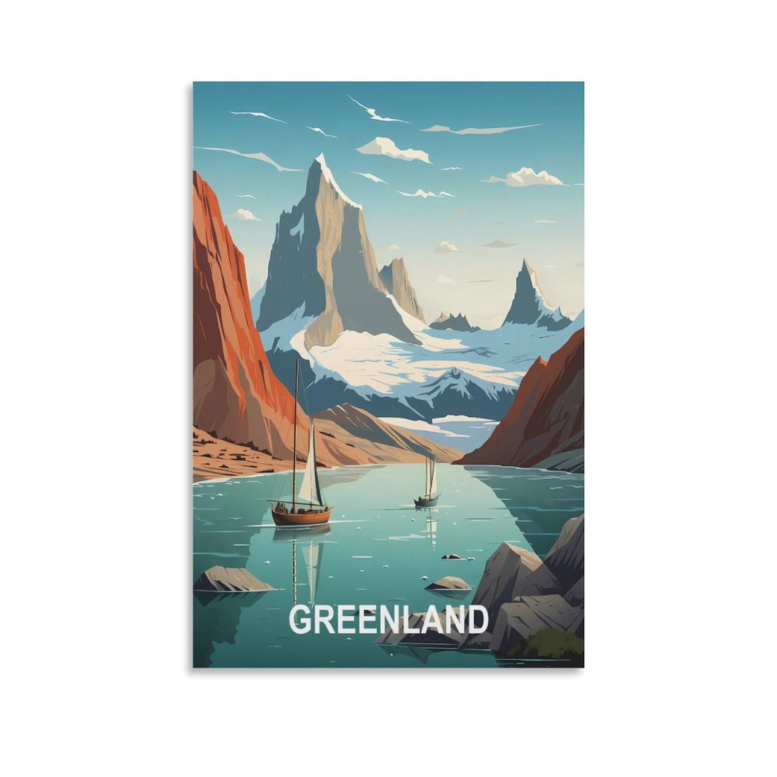 Vintage Metal Tin Sign for Cafe Greenland Vintage Signs Home Kitchen Rustic Travel Metal Signs Wall Art Decor 15x30cm