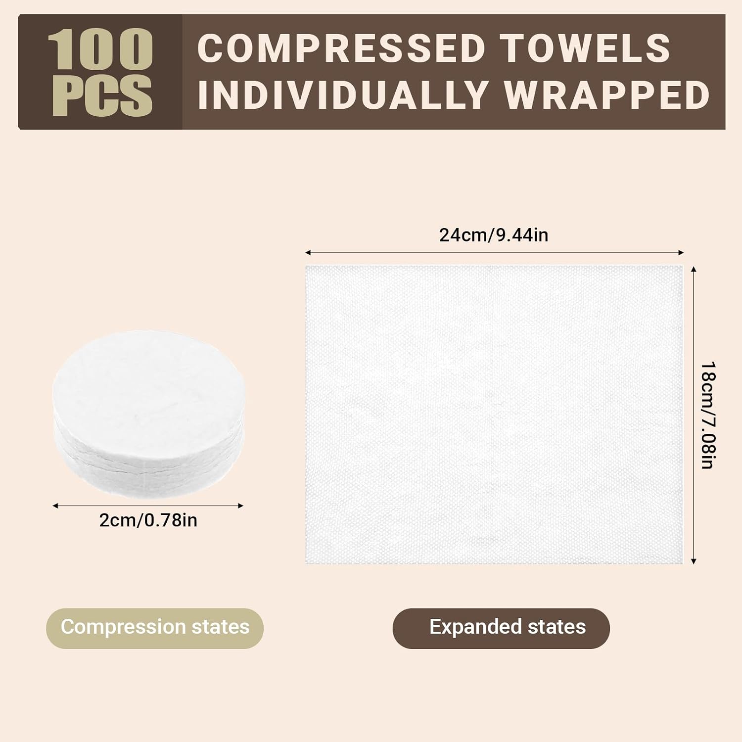 EupHHonycs 300 PCS Compressed Towels Mini Tablets Disposable Portable Face Towel Cotton Coin Tissue Portable Towels for Travel Camping Hiking Outdoor Sports Beauty Salon