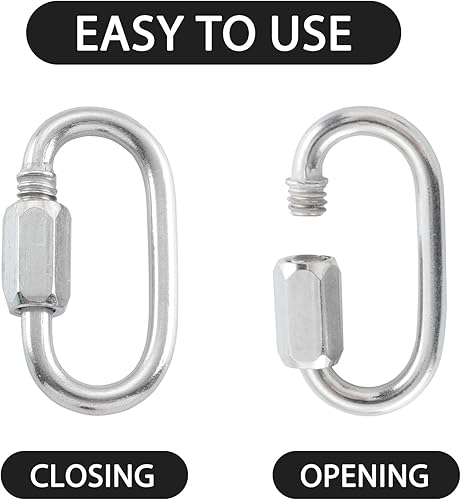 Miniatura 5 de HOME MASTER HARDWARE Quick Chain LinkStainless Steel Chain Quick LinkSmall Locking Carabiner Links ThreadedChain Connector