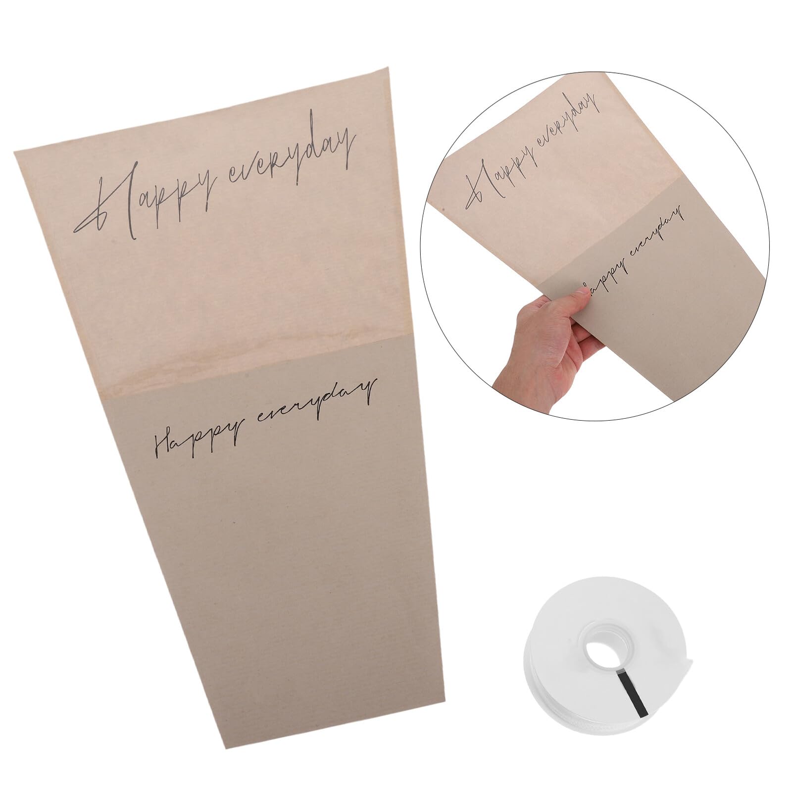 YARNOW Bolsas de Papel Kraft para Flores Embalaje de Flores para Bodas Cumpleaños Día Madre con Cinta de Poliéster Individuales