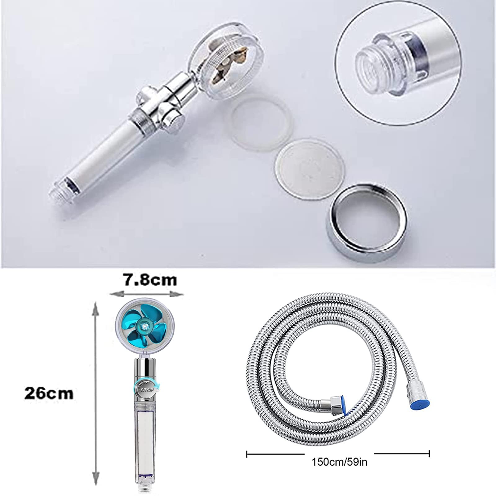 Soffione doccia rotondo ad alta pressione da 6 pollici, spruzzatore superiore cromato, accessori per il bagno | Leroy Merlin