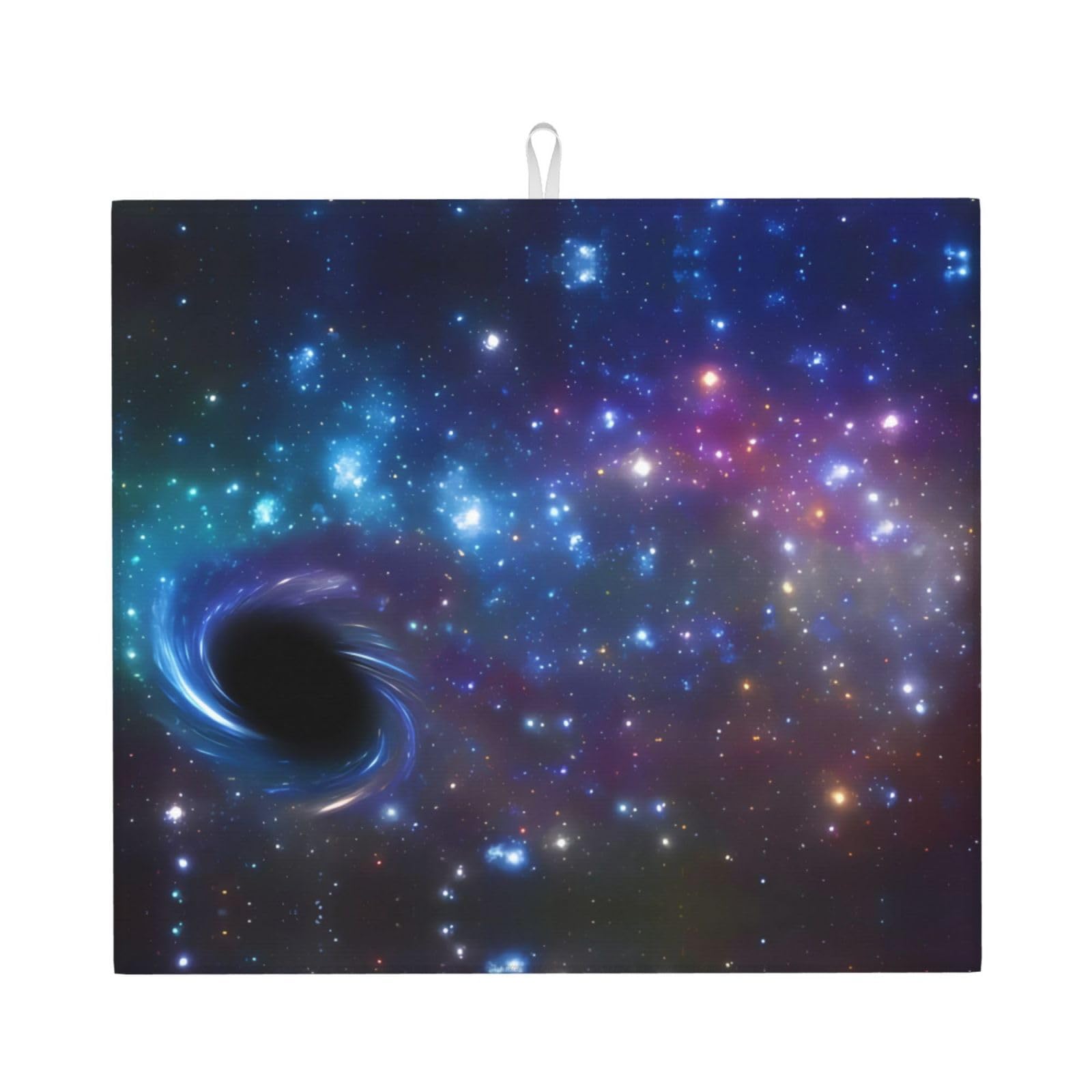WHJSSF Galaxy Prints Kitchen Drying Mat – Absorbent Dish Throw for Countertops, Quick-Dry Non-Slip Layer with Stylish Prints, Ideal Housewarming Gift