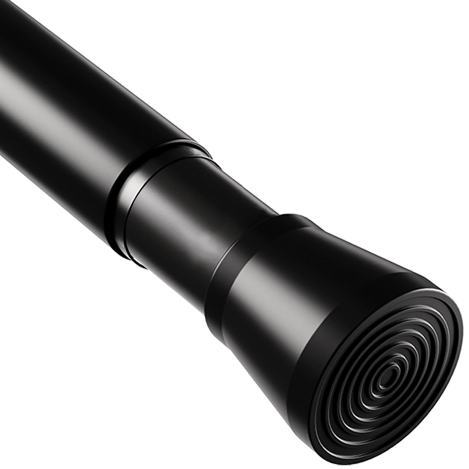 Rod&Trikin Black Shower Curtain Pole Extendable Curtain Poles Telescopic Curtain Pole With Curtain Rail No Drill Voile Curtain Pole For Windows Shower Wardrobe 83-190Cm