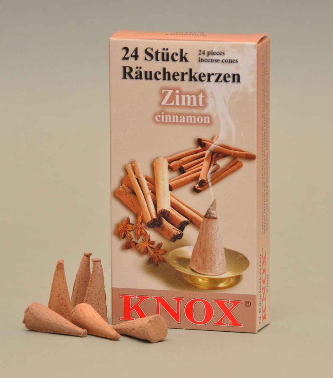 Knox Cinnamon Scent German Incense Cones Made in Germany for Christmas Smokers