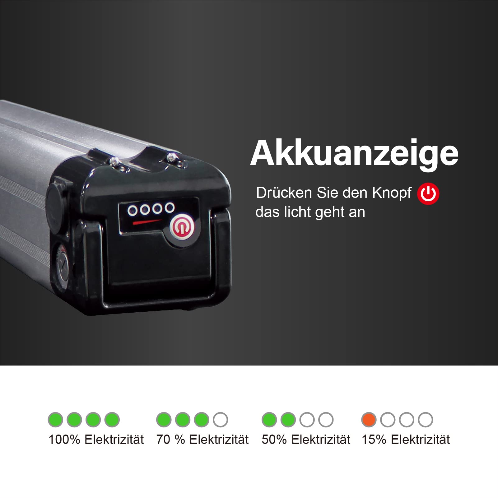 Con caricabatteria 24V 12Ah e-bike batteria Li-Ion bici elettrica forma whitebait per Phylion, MiFa, Rex, Prophete (24V12Ah)