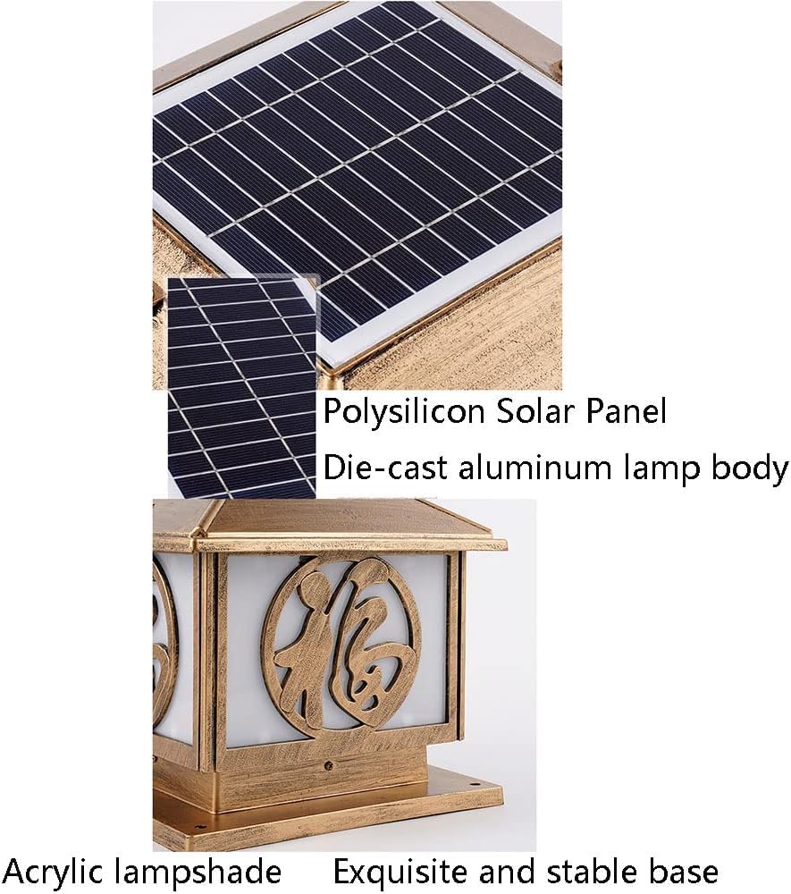 Lampy solarne na zewnątrz Lampy ogrodowe Lampy krajobrazowe Trawnik zewnętrzny Taras Weranda Dziedziniec Oświetlenie kanałów ulicznych(Bronze,25CM)