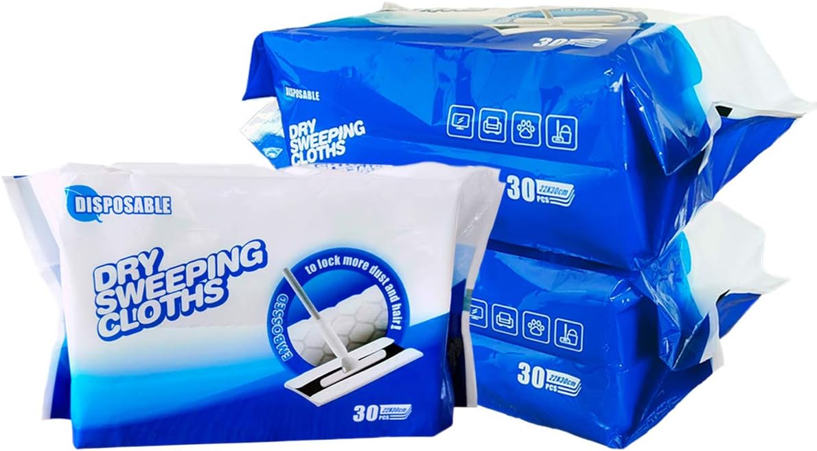KMAKII Dry Sweeping Cloths Dry Mop Refills for Floor Mopping and Cleaning Disposable