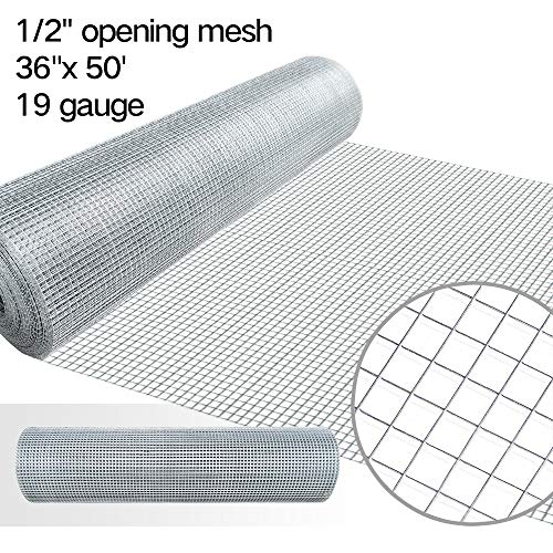 36inx50ft 1/2 in 19gauge Hardware Cloth Galvanized Welded Cage Wire
