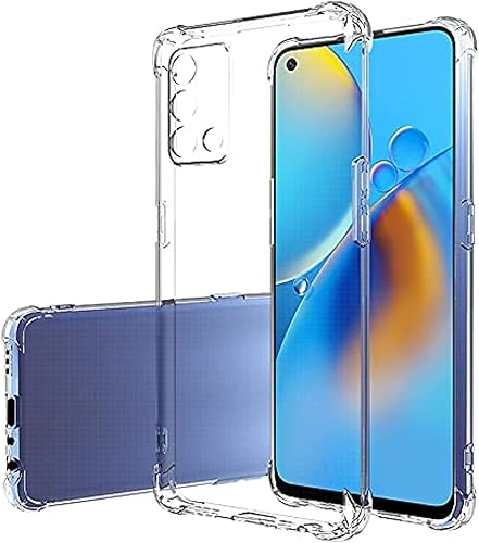 Funda para Reno 6 Lite/Oppo A74 4G / Oppo F19 4G / Oppo A95 4G Transparente TPU Cuatro Esquinas Funda Protectora Transparente Suave