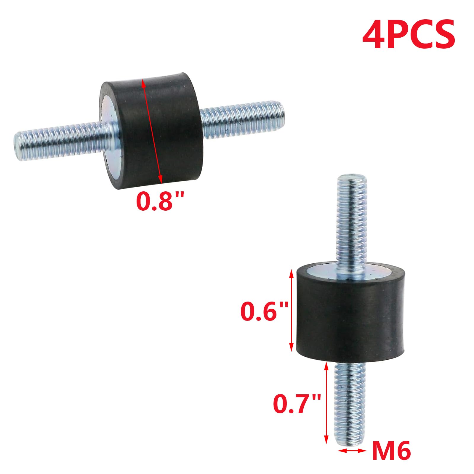 Rubber Vibration Isolator Mounts - M6 Studs -2 Rubber Vibration Isolator Mounts - M6 Studs -2