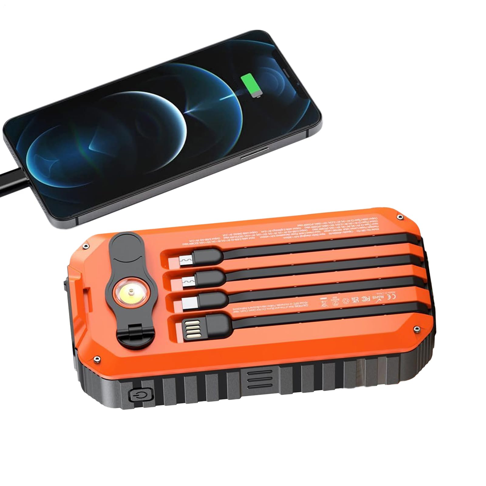 Station de Charge Solaire avec Panneau - Lampe Torche, Batterie Externe à