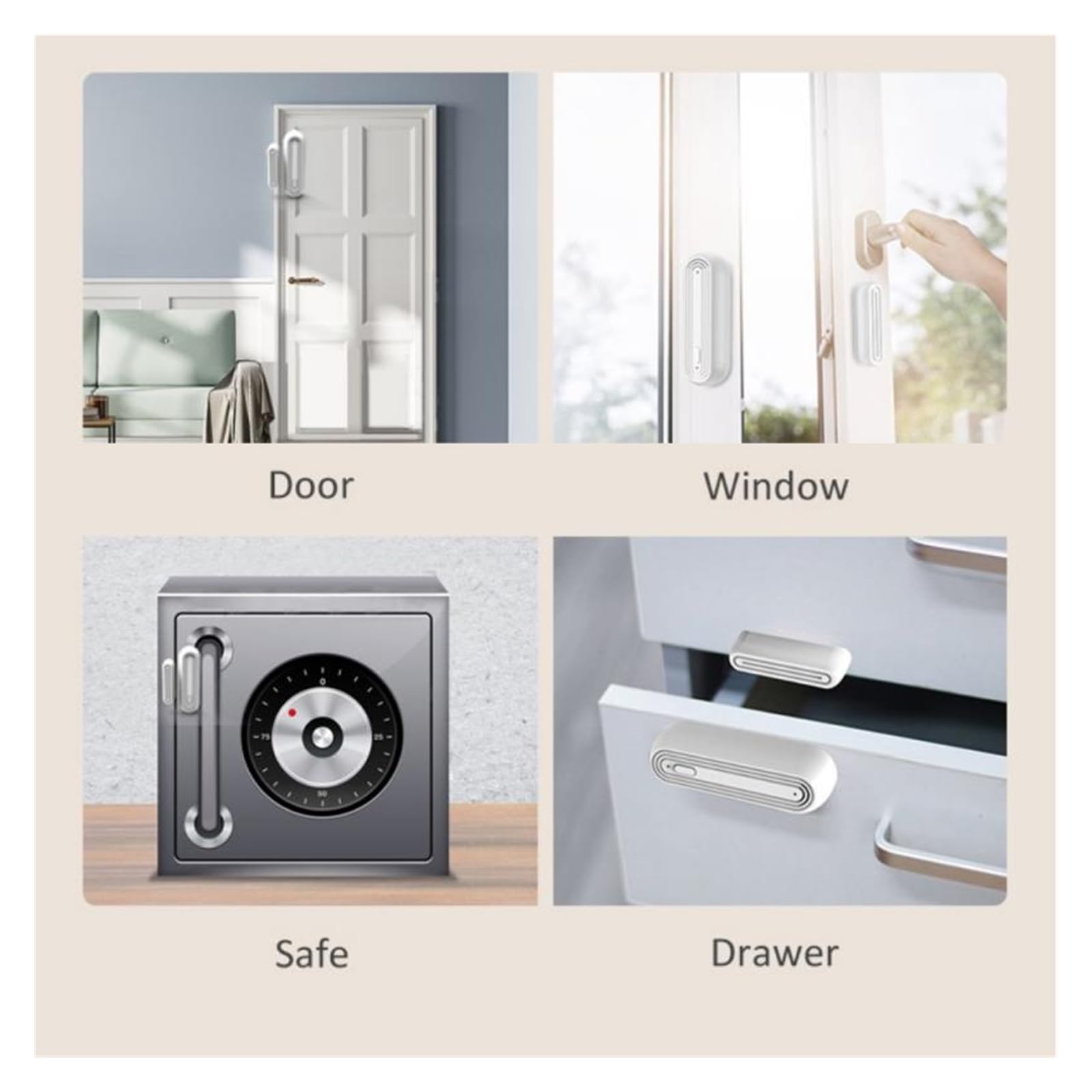 Alarma Inteligente, Alarma inteligente, Sensor de ventana puerta, Detector abierto y cerrado, sonido alarma 90DB