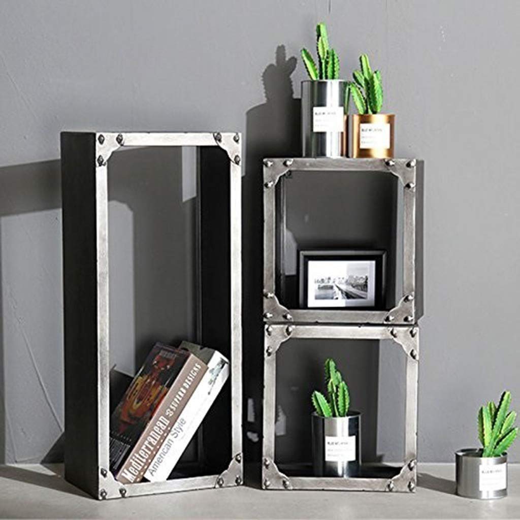 Estantería de almacenamiento para el hogar, estante de estilo industrial, estante de pared de hierro forjado, estante creativo para colgar en la pared, soporte de exhibición de fondo, marco de