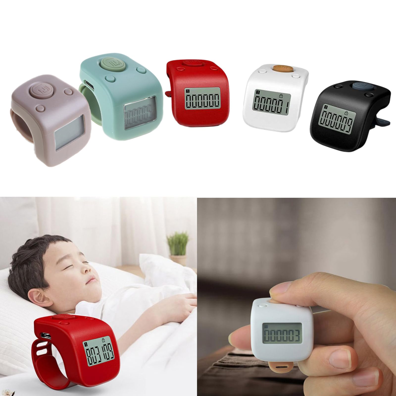 Rechargeable Digital LCD Tally Counters 6 Digit Counter Beads Prayer Clicker 6 Channel Counting