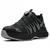 Steel Toe Shoes for Men Women, Comfortable Breathable Safety Sneakers, Lightweight Wide Work Shoes with Durable Soft Sole