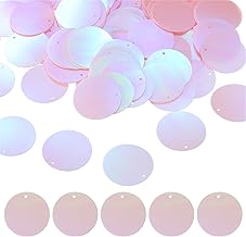 uxcell 150 PCS Flat Round Sequins, 30mm/1.2 Inch Large Sequins for Craft Resin Gradient AB Light Pink Loose Sequins Paillettes with Single Holes for DIY Crafts Sewing Embroidery Clothing