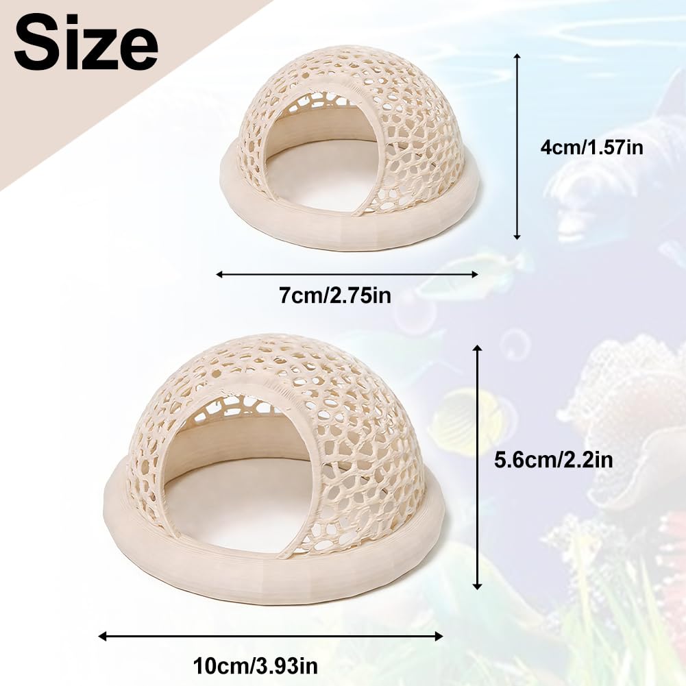FARYODI 2 túneles para cuevas de acuario, decoración flotante transparente para peces y camarones, escondite para peces luchadores, otros pequeños habitantes de acuarios — view 2