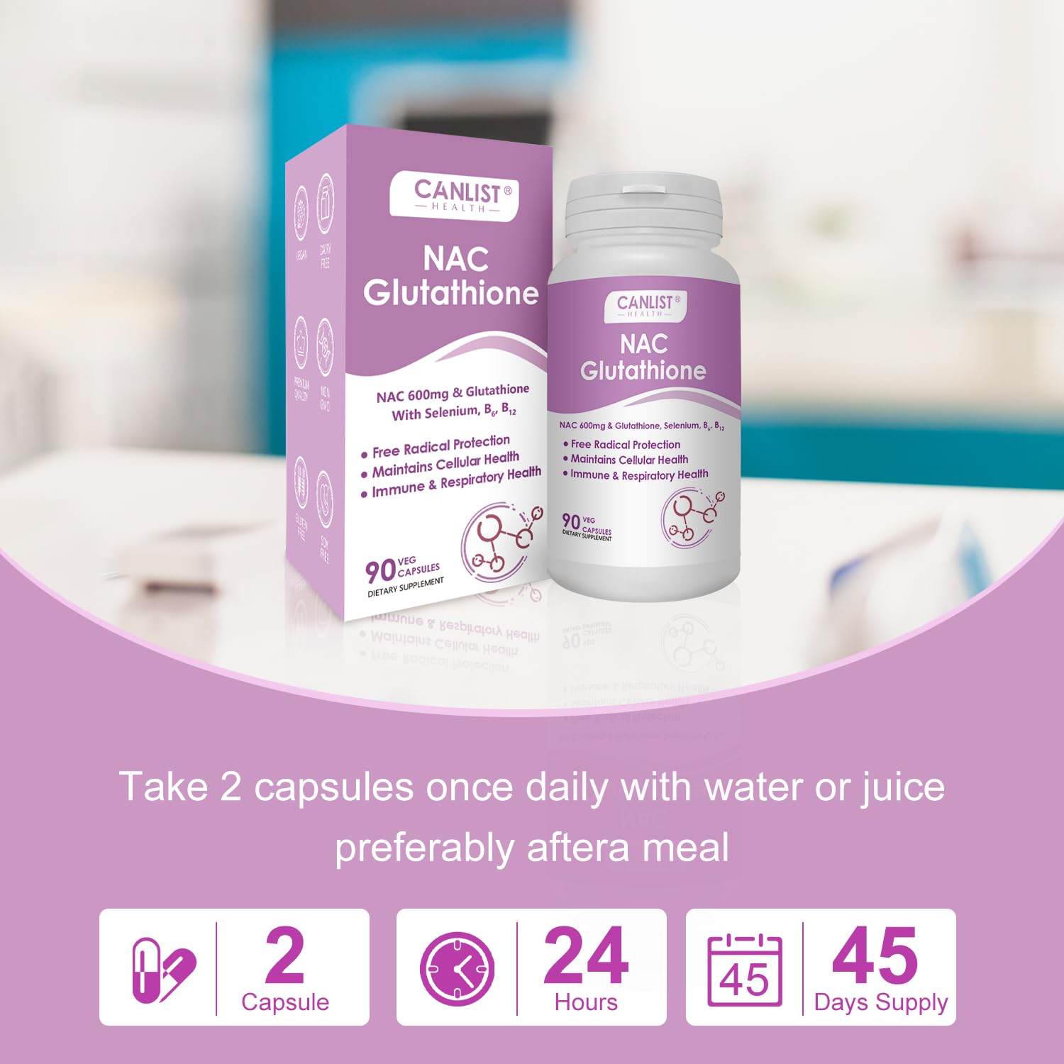 Amazon.com: CANLIST NAC Supplement (N-Acetyl Cysteine) 600mg with Glutathione 400mg, Enhanced Absorption for Liver Health, Antioxidant Support & Detox, Non-GMO, Gluten Free, 90 Veggie Capsules : Health & Household Amazon.com: CANLIST NAC Supplement (N-Acetyl Cysteine) 600mg with Glutathione 400mg, Enhanced Absorption for Liver Health, Antioxidant Support & Detox, Non-GMO, Gluten Free, 90 Veggie Capsules : Health & Household