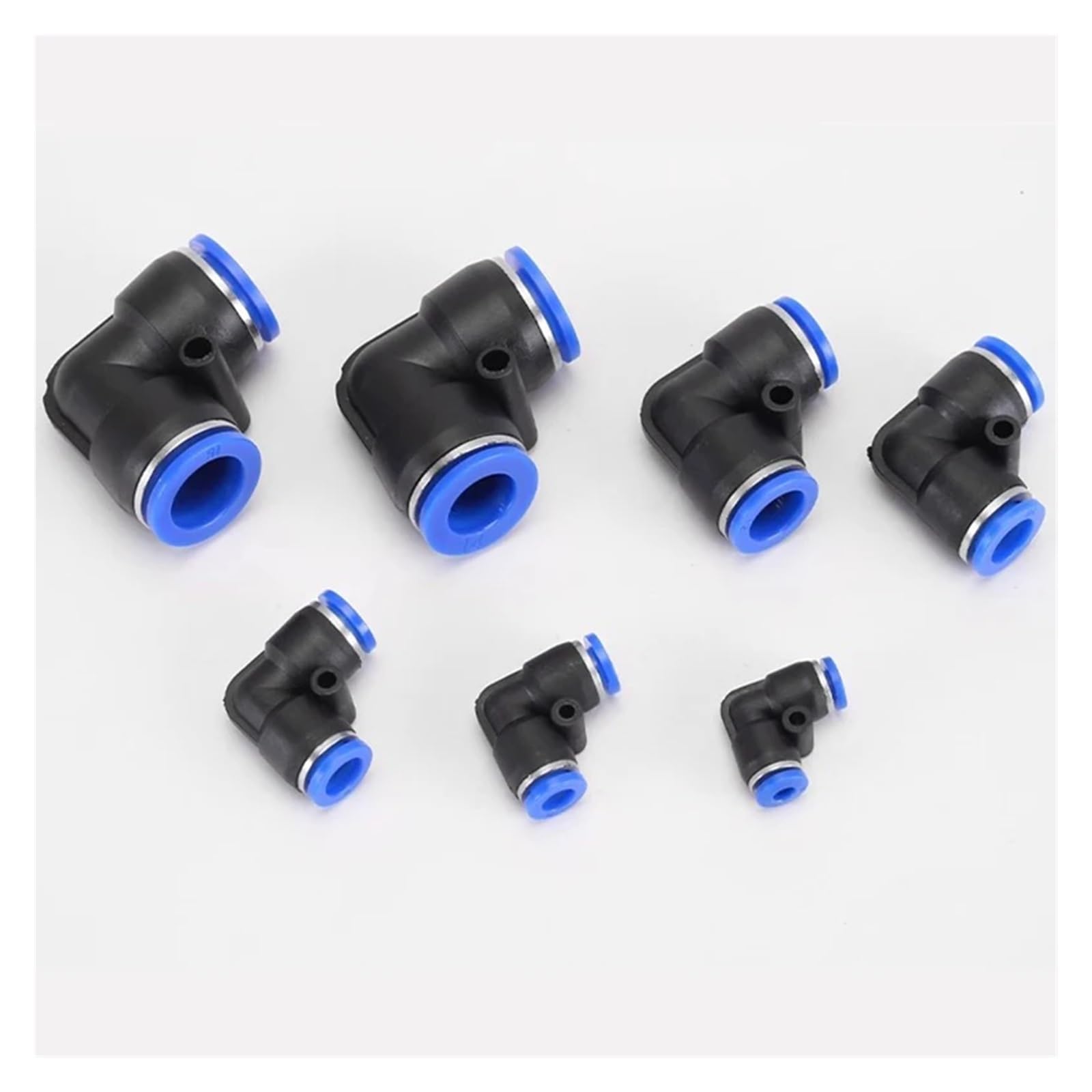 Conectores Neumáticos 10 Uds codo de grado PV conector rápido neumático de plástico 4mm 6mm 8mm 10mm 12mm tubo de manguera de aire conector de agua de empuje(PV-12,50 PCS)