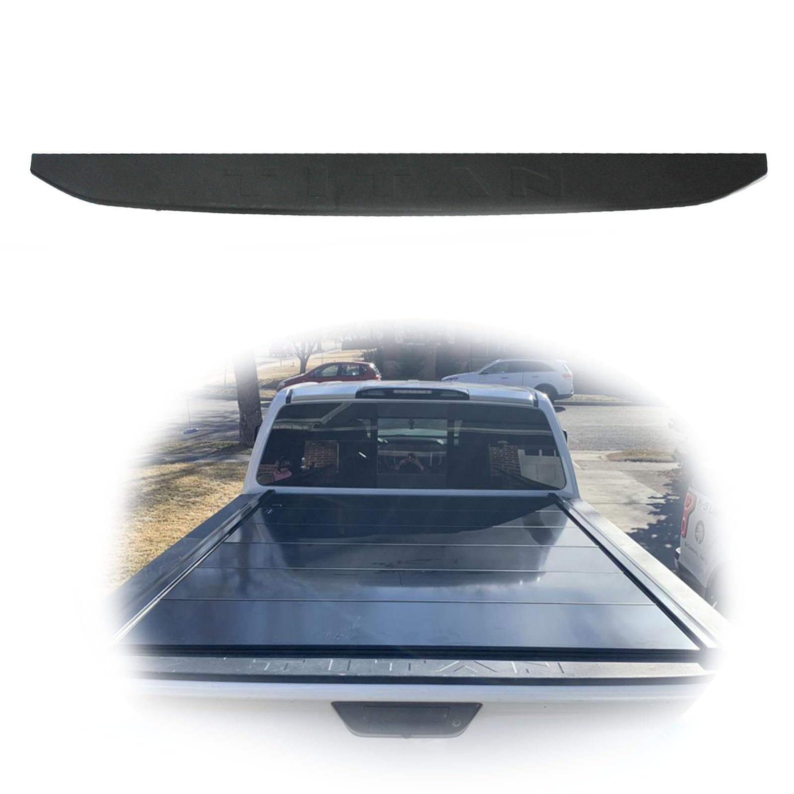 Rear Tailgate Bed Cap Molding For 2016-2021 Nissan Titan - Black Direct Replacement