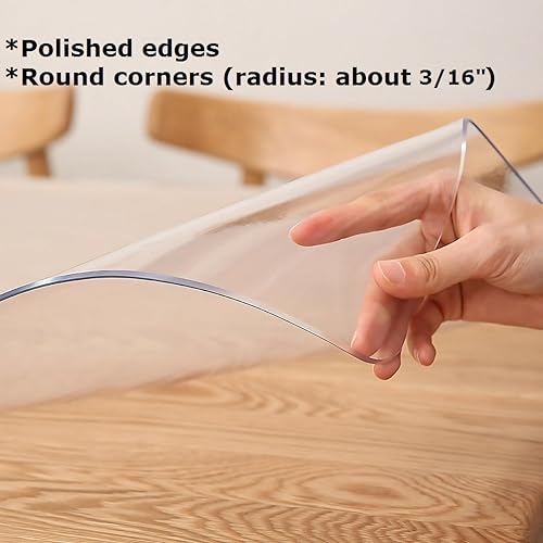 Miniatura 3 de Muka Funda protectora de vinilo transparente de vinilo resistente de 30 x 48 pulgadas de grosor para mesa auxiliarencimera
