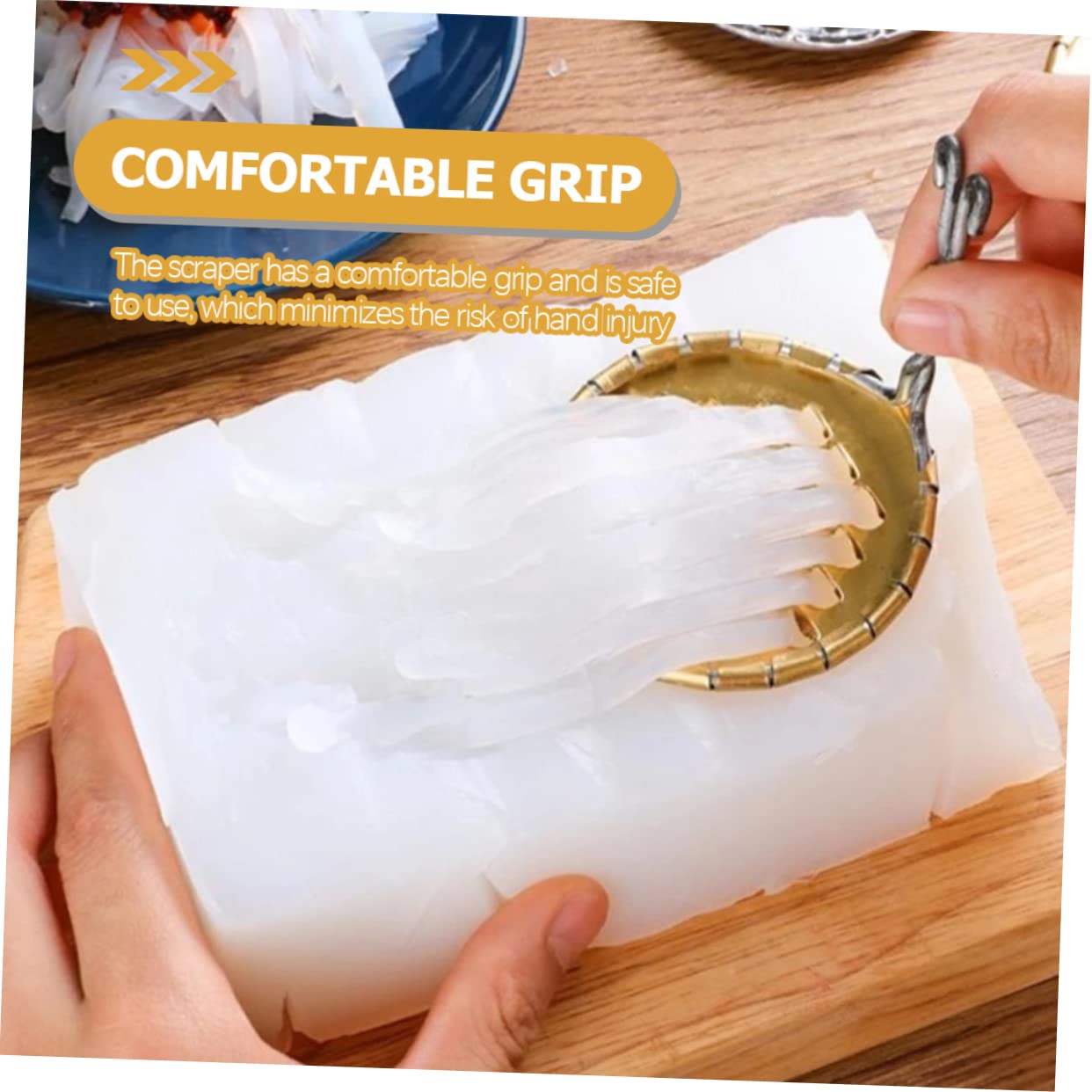 Alipis 8piezas Raspadores De Alimentos De Inoxidable Para Cocinas Herramienta Reutilizable Para Raspado De Gelatina y Alimentos Diseño Ergonómico Almacenamiento